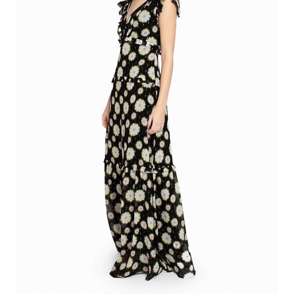 NEW NICOLE MILLER hazy daisy ruffle maxi dress in hazy daisy - Picture 3 of 3